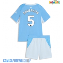 Camisa de time de futebol Manchester City Elliot Anderson #5 Replicas 1º Equipamento Infantil 2026-27 Manga Curta (+ Calças curtas)